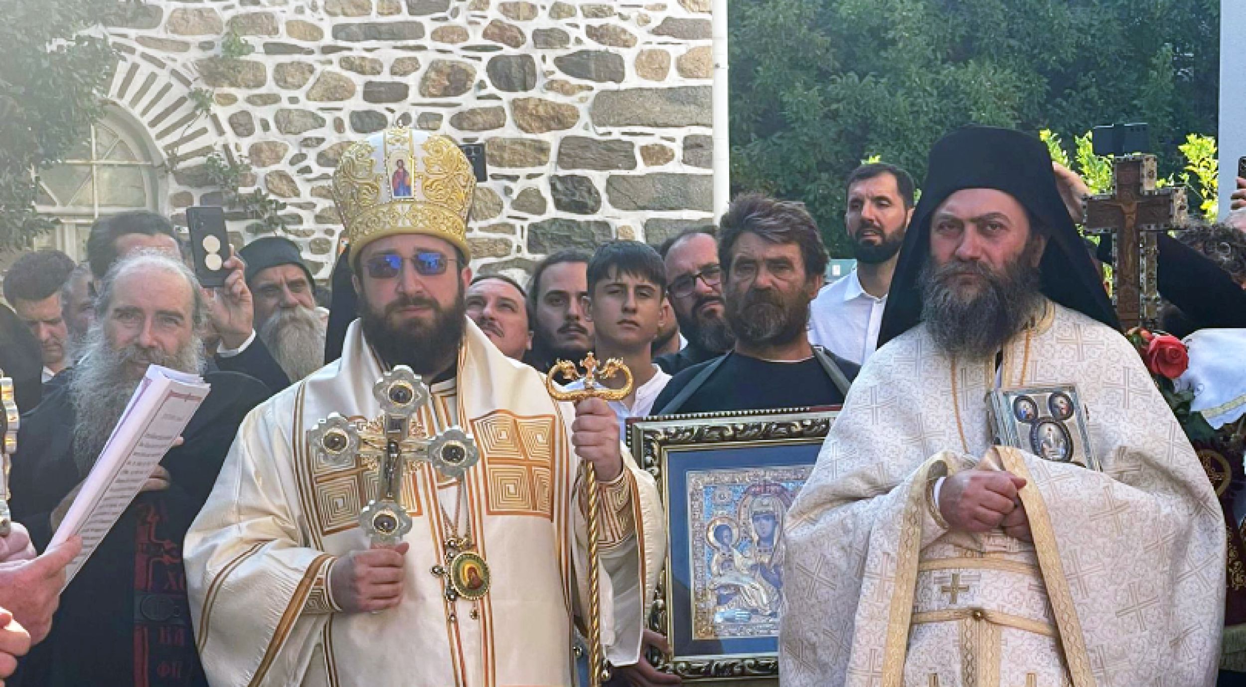 Епископ Нектарије у манастиру Светог Пантелејмона на Светој Гори