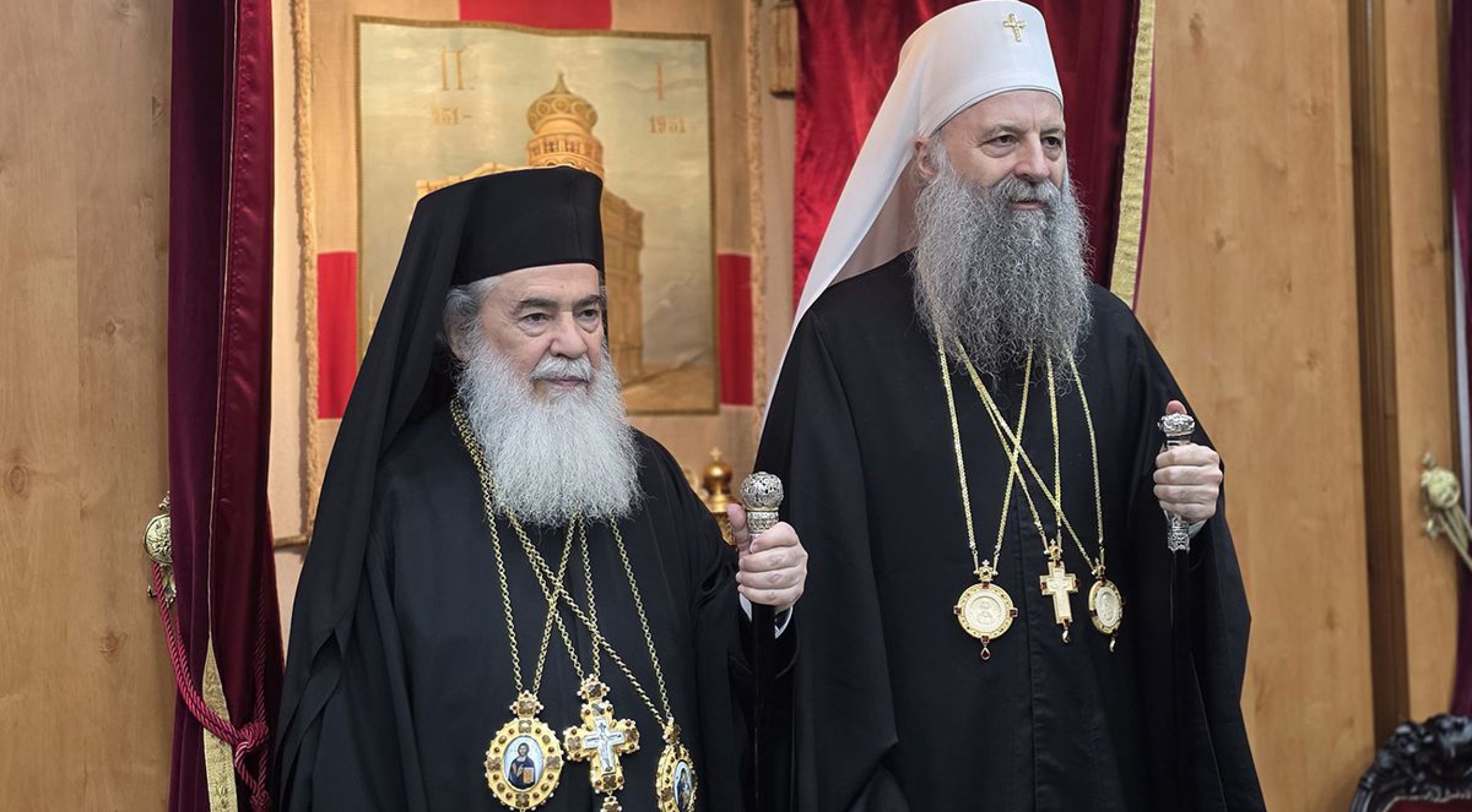 Патриарх Порфирий поздравил Патриарха Феофила с годовщиной интронизации