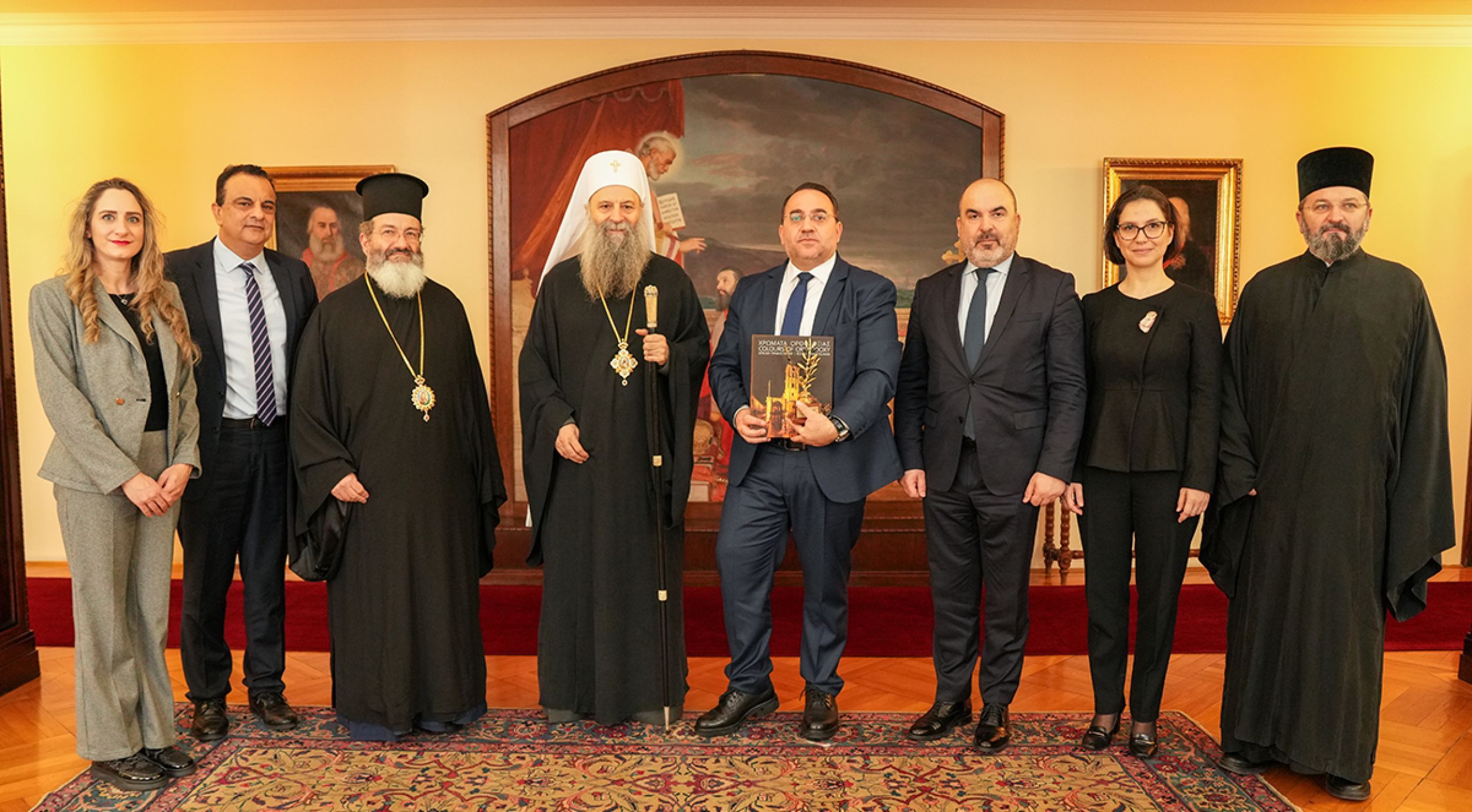 Patriarch Porfirije met with Bishop Grigorios and Minister Koumis from Cyprus